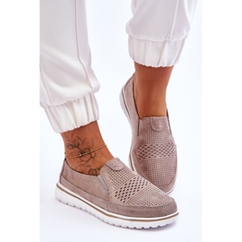 Mocassins Daim Beige-Doré Inez 5