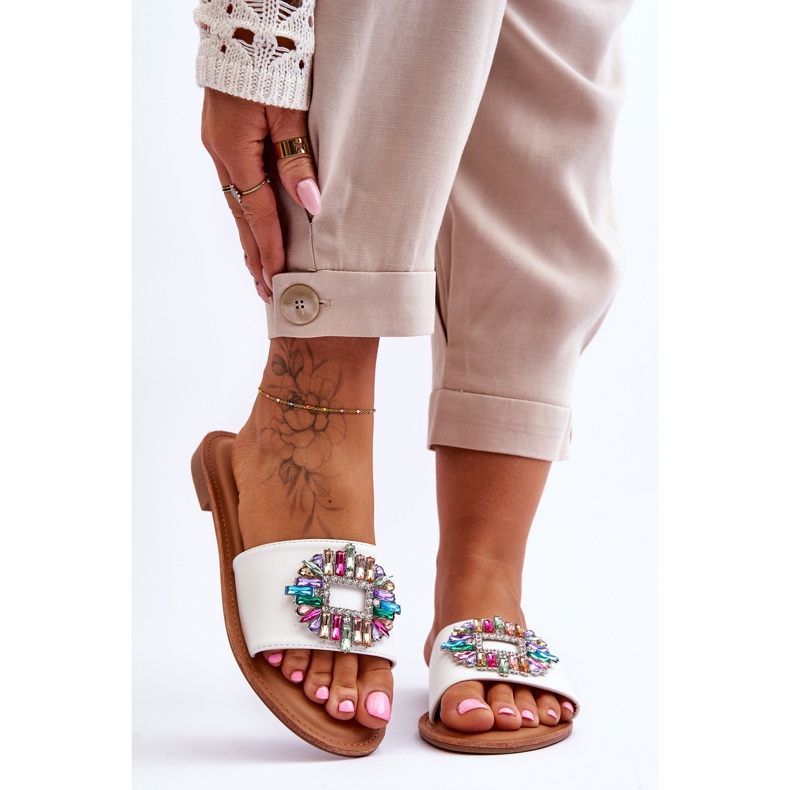 PE1 Sandales à la mode pour femmes avec décoration Blanc Halsey blanche 1 PE1 Sandales à la mode pour femmes avec décoration Blanc Halsey blanche 1