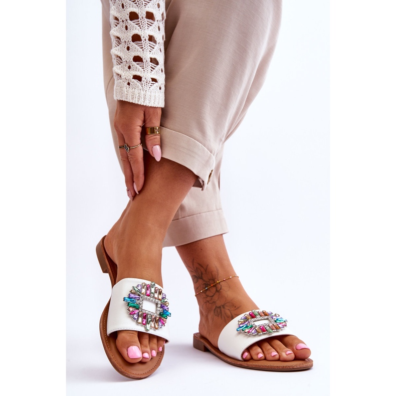 PE1 Sandales à la mode pour femmes avec décoration Blanc Halsey blanche 2 PE1 Sandales à la mode pour femmes avec décoration Blanc Halsey blanche 2