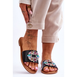 Pantoufles à la mode pour femmes avec décoration Noir Halsey le noir 2