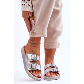 Claquettes Plateforme Femme Argent Vertigo 1