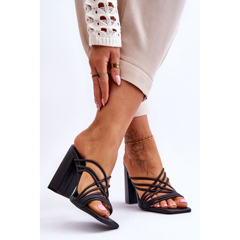 Sandales à Talons Hauts Avec Lanières Beckie Noires 2