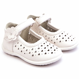 PA1 Ballerines enfant hautes ajourées à scratch Blanc Jianna 1