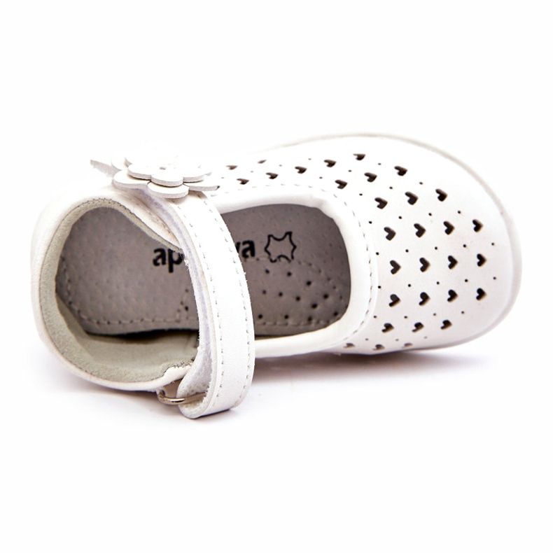 PA1 Ballerines enfant hautes ajourées à scratch Blanc Jianna 3