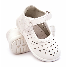 PA1 Ballerines enfant hautes ajourées à scratch Blanc Jianna blanche 4