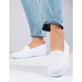 Baskets à enfiler en textile pour femmes Shelovet blanc blanche 1 Baskets à enfiler en textile pour femmes Shelovet blanc blanche 1