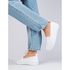 Baskets à enfiler en textile pour femmes Shelovet blanc blanche 2