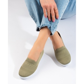 Baskets à enfiler en textile pour femmes Shelovet vert 2