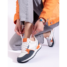 Chaussures de sport femme Shelovet blanc et bleu marine blanche 1