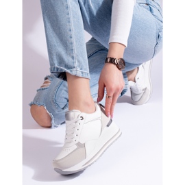 Baskets compensées blanches Shelovet 2