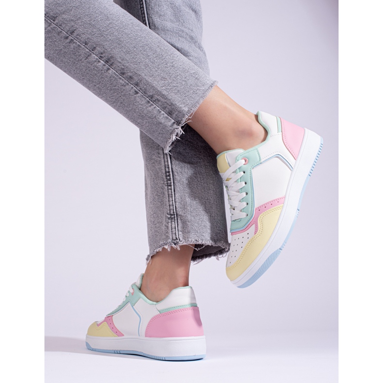Chaussures de sport multicolores Shelovet pour femme blanche 1 Chaussures de sport multicolores Shelovet pour femme blanche 1