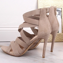 Sandales à talons hauts en daim beige pour femme Potocki LE20016 3