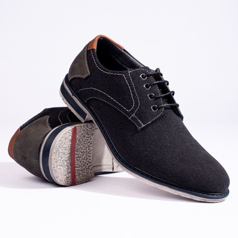 Chaussures textile homme Shelovet bleu marine noir 1
