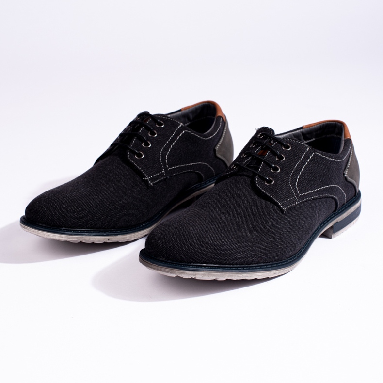 Chaussures textile homme Shelovet bleu marine noir 2