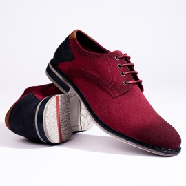 Chaussures textile homme Shelovet bordeaux rouge 1