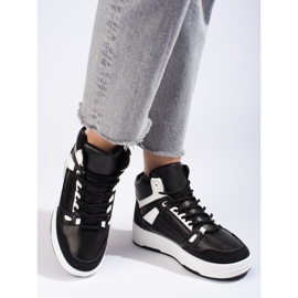 Baskets montantes noires et blanches Shelovet 1