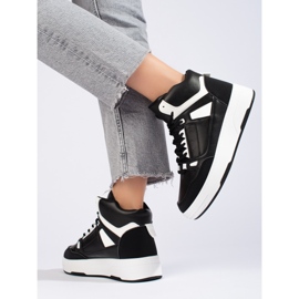 Baskets montantes noires et blanches Shelovet 2