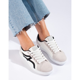 Chaussures de sport femme Shelovet blanches et grises 1