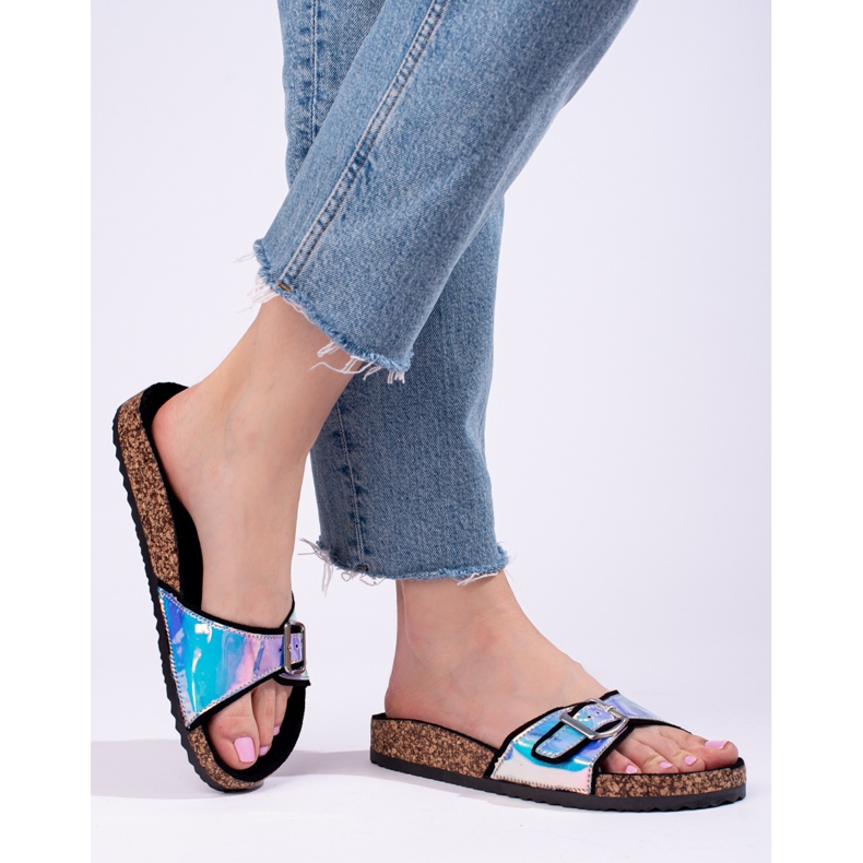 Claquettes en liège noir holographique Shelovet le noir 1