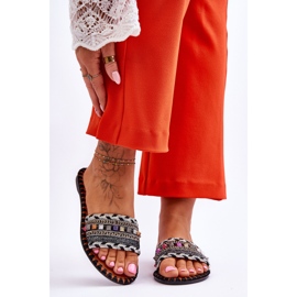 Pantoufles ornées Bellisa noires pour femmes le noir 1