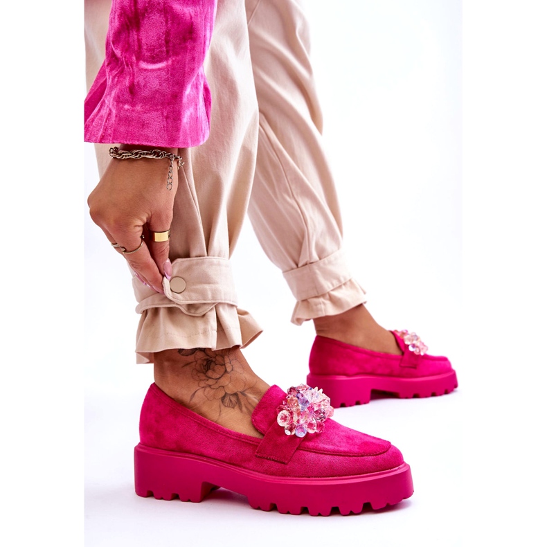 Bestelle Mocassins Plateforme Ornés Femme Fuchsia Brenda rose 4 Bestelle Mocassins Plateforme Ornés Femme Fuchsia Brenda rose 4