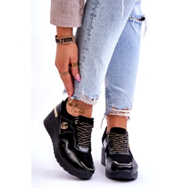 S.Barski Chaussures de Sport Compensées en Cuir pour Femme Noir Rebeca le noir 1 S.Barski Chaussures de Sport Compensées en Cuir pour Femme Noir Rebeca le noir 1