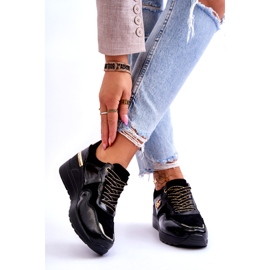 S.Barski Chaussures de Sport Compensées en Cuir pour Femme Noir Rebeca le noir 2 S.Barski Chaussures de Sport Compensées en Cuir pour Femme Noir Rebeca le noir 2