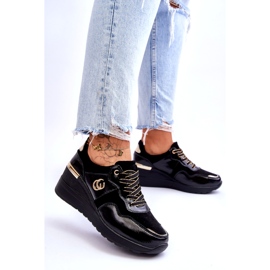 S.Barski Chaussures de Sport Compensées en Cuir pour Femme Noir Rebeca le noir 3 S.Barski Chaussures de Sport Compensées en Cuir pour Femme Noir Rebeca le noir 3