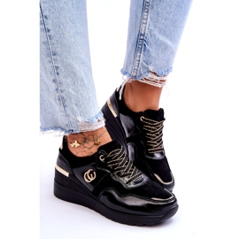 S.Barski Chaussures de Sport Compensées en Cuir pour Femme Noir Rebeca le noir 5 S.Barski Chaussures de Sport Compensées en Cuir pour Femme Noir Rebeca le noir 5