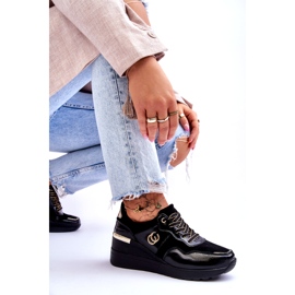 S.Barski Chaussures de Sport Compensées en Cuir pour Femme Noir Rebeca 6