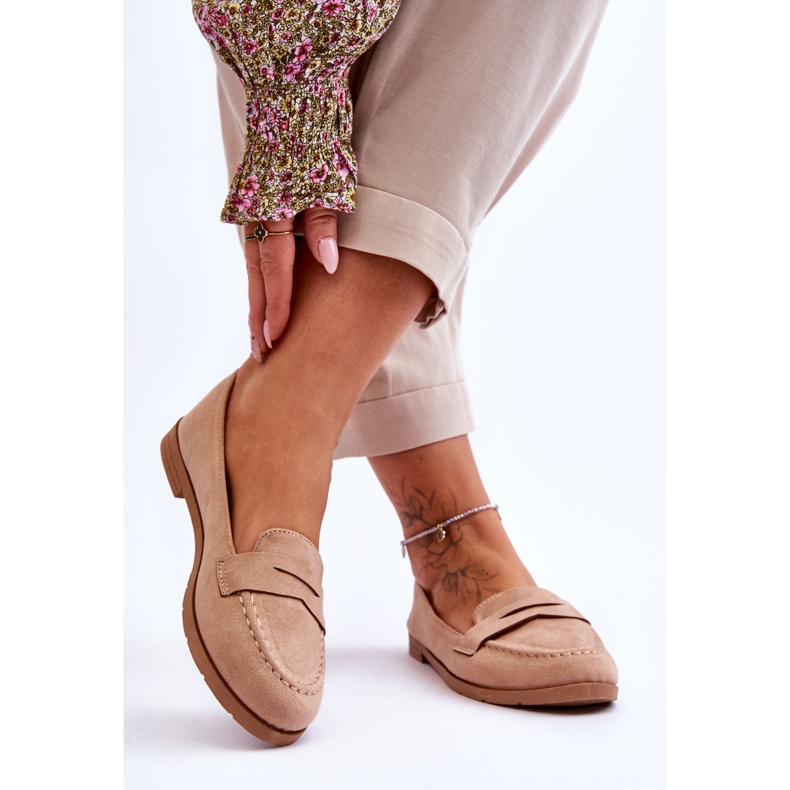 PS1 Mocassins Confortables en Daim pour Femme Beige Foncé Lucca 2