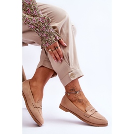PS1 Mocassins Confortables en Daim pour Femme Beige Foncé Lucca 5