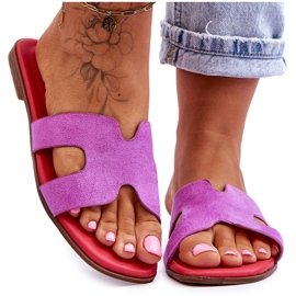 PS1 Chaussons Classiques en Daim pour Femme Violet Evana 8