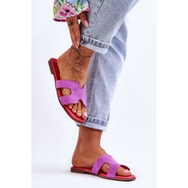PS1 Chaussons Classiques en Daim pour Femme Violet Evana 4