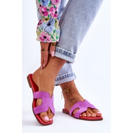 PS1 Chaussons Classiques en Daim pour Femme Violet Evana 2
