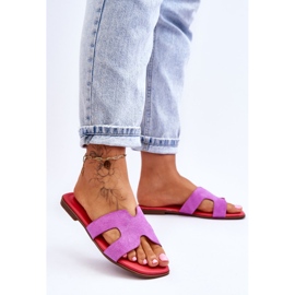 PS1 Chaussons Classiques en Daim pour Femme Violet Evana 3
