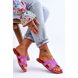 PS1 Chaussons Classiques en Daim pour Femme Violet Evana 5