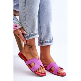 PS1 Chaussons Classiques en Daim pour Femme Violet Evana 6