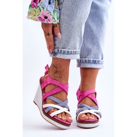 PS1 Sandales Compensées À Brides Fuchsia Ellen rose 1