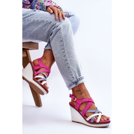 PS1 Sandales Compensées À Brides Fuchsia Ellen rose 7