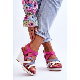 PS1 Sandales Compensées À Brides Fuchsia Ellen rose 2