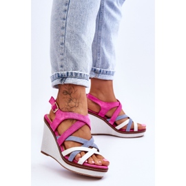 PS1 Sandales Compensées À Brides Fuchsia Ellen rose 3