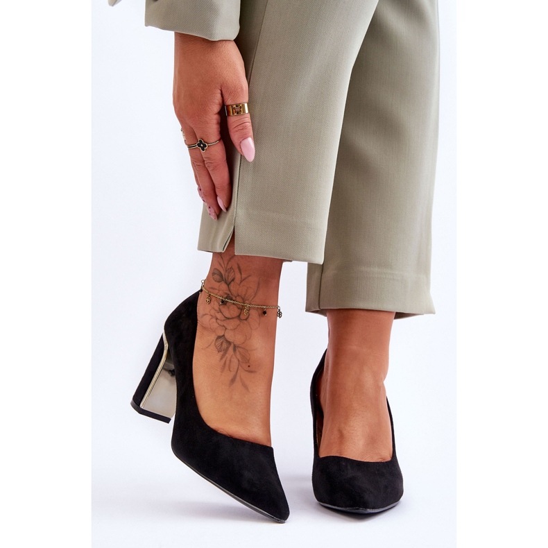 Escarpins à Talons Classiques en Daim Noir Elizabeth le noir 1