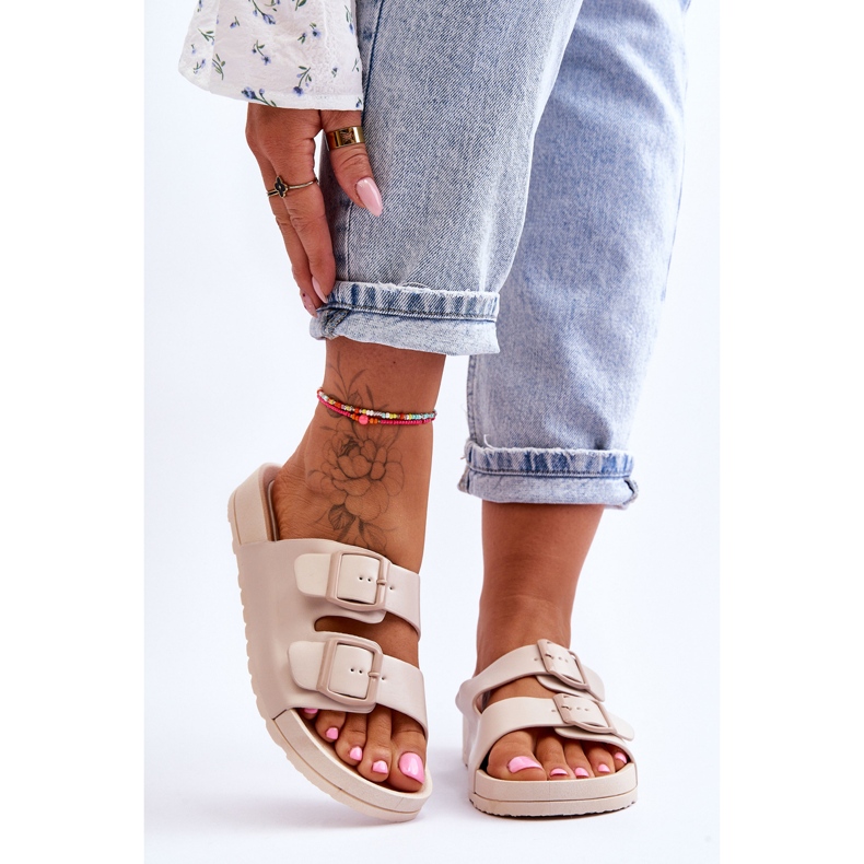 PS1 Pantoufles à plateforme vertigo beiges pour femmes 1