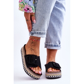 PS1 Sandales pour femmes sur une plate-forme décorée Black Joyce noir 1