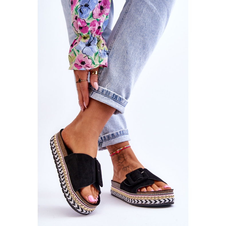 PS1 Sandales pour femmes sur une plate-forme décorée Black Joyce le noir 2