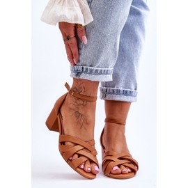 PS1 Sandales Confortables Petits Talons Camel Camelia brun 1