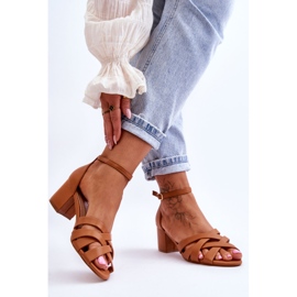 PS1 Sandales Confortables Petits Talons Camel Camelia brun 2