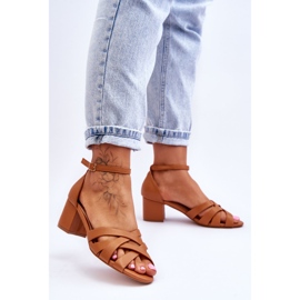 PS1 Sandales Confortables Petits Talons Camel Camelia brun 3