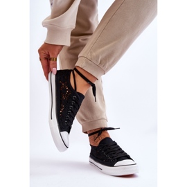 Baskets Lace Textile Femme Noir Fergo le noir 2